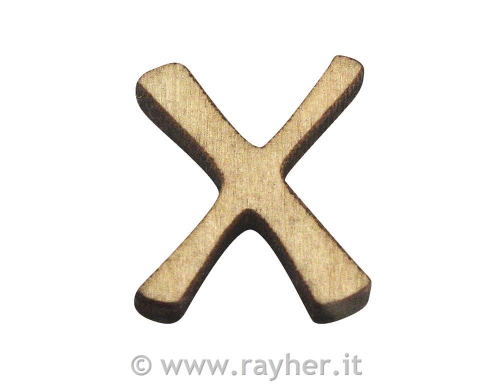 Wooden letter, X, 2 cm