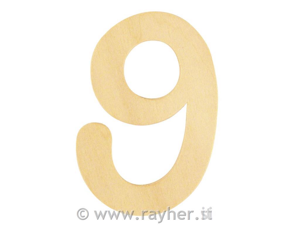 Wooden numer FSC Mix Credit, 6cm o, 9