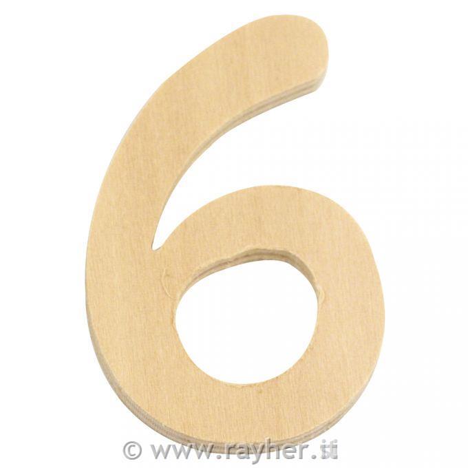 Numero-legno FSC Mix Credit, 6cm o6