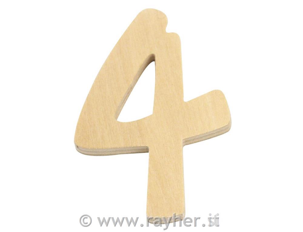 Numero-legno FSC Mix Credit, 6cm o4