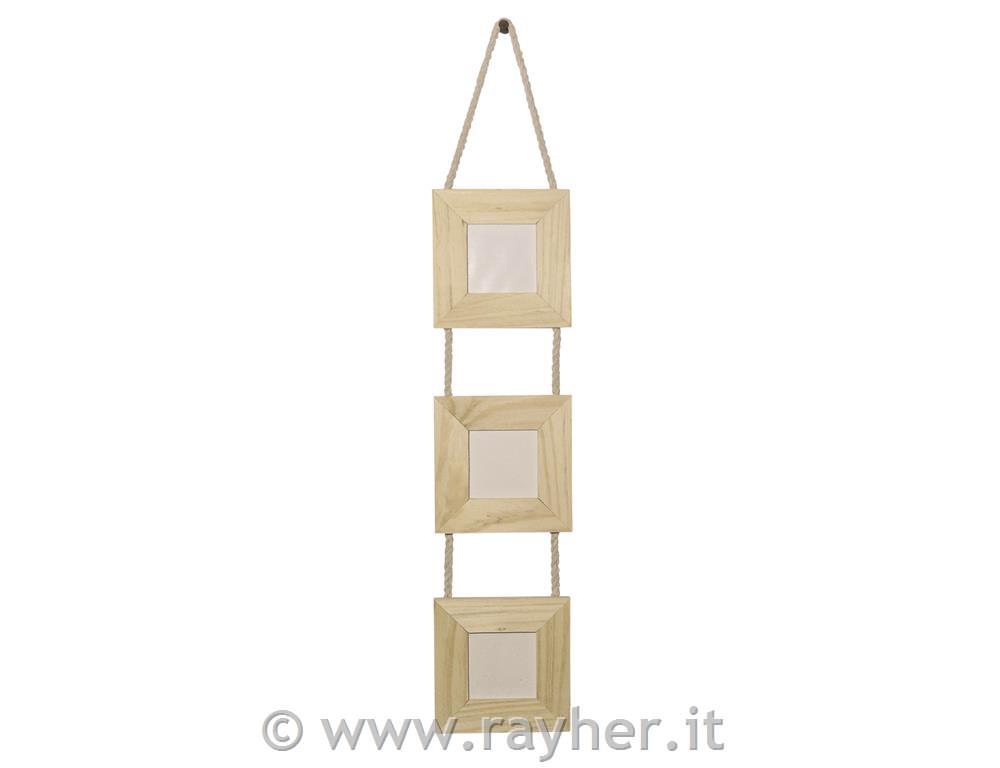 Cornice foto-legno, FSC MixCred10x1cm, c.cordoncino