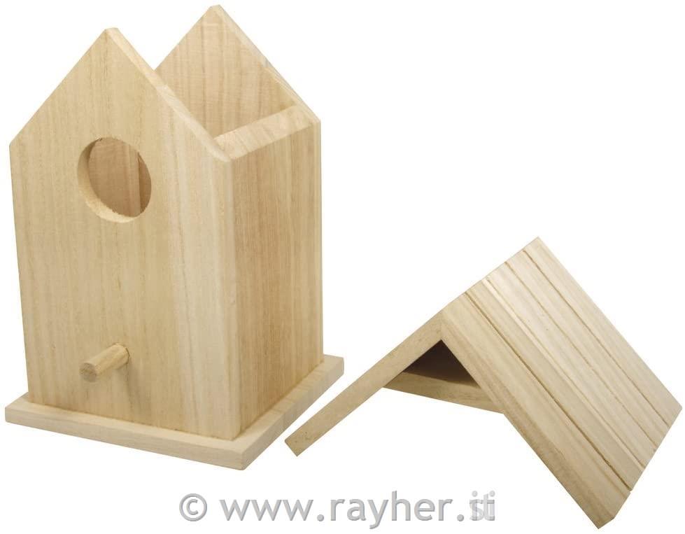 Casetta box legno per uccellini5x10x17cm, 2 parti