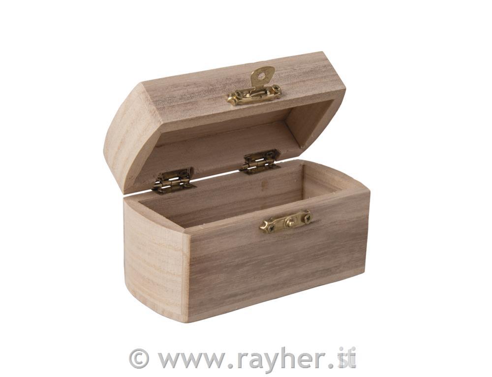 Lesena skrinja pol-ovalna, 10x6cm