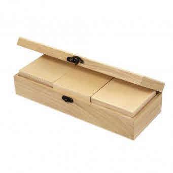 Set box-legno quadrato1 box da 32x12x7cm/3 box da 10x10x6cm