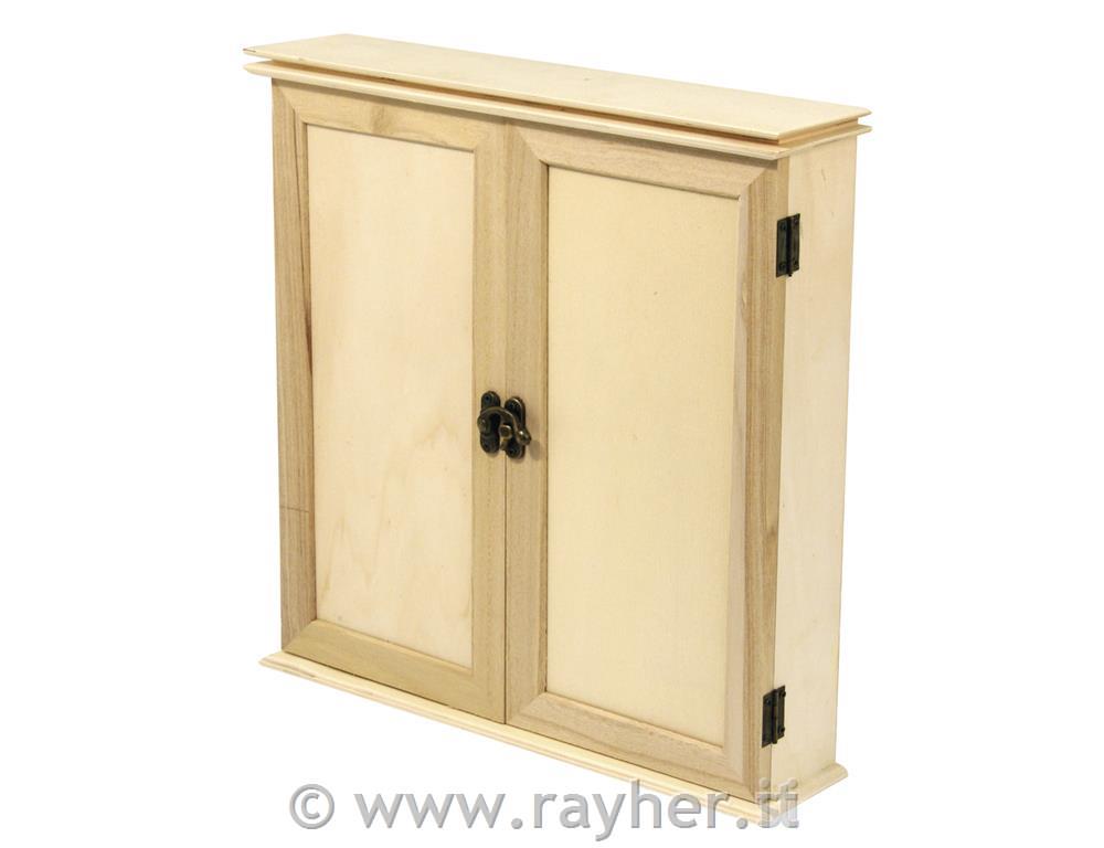 Armadietto legno2x7,2x30,3cm, 24 cassetti