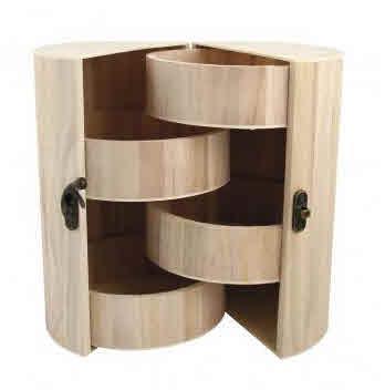 Colonna legno-bigiot.:Milanoo 15cm, alt. 21cm, apribile