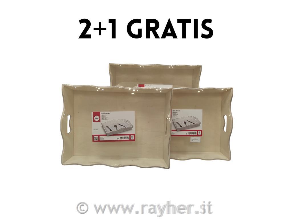 Vassoio legno 2+128x38cm