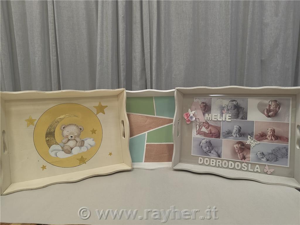 Vassoio legno 2+128x38cm