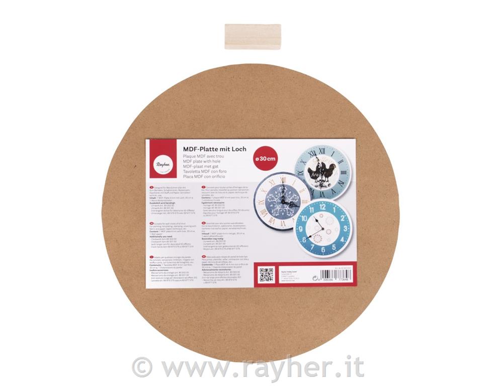 Lesena podlaga za uro z luknjo, 30cm