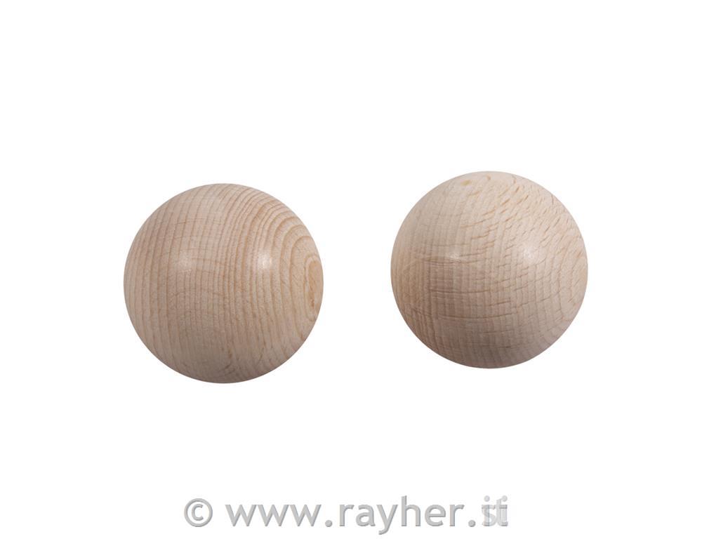 Lesene kroglice, 40mm, brez luknje, 2 kos