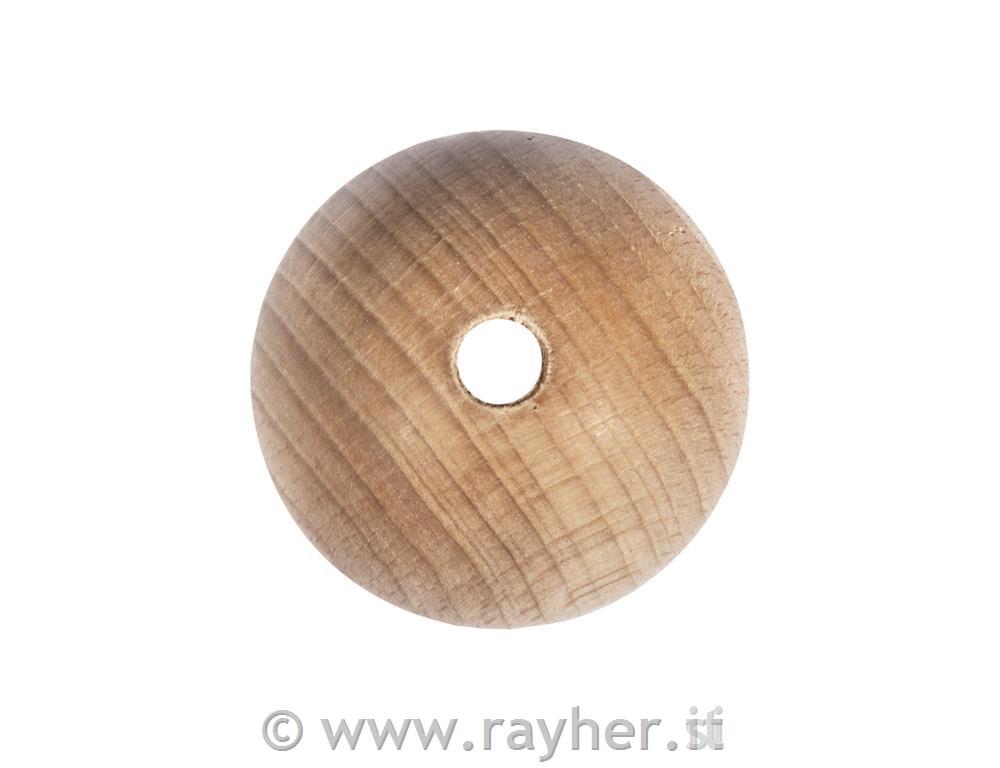 Lesene kroglice, naravne, 50 mm o, luknja 8 mm, 2 kom.