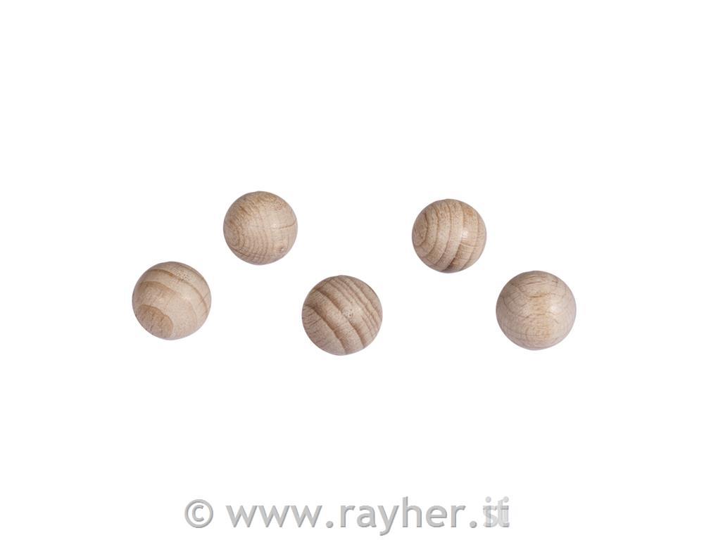 Lesene kroglice, naravne, polne, 12 mm o, 25 kom.