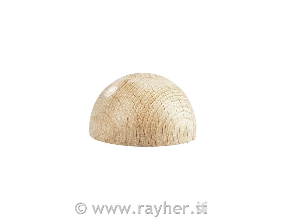 Semisfere legno, non forate, 30mm obus.blis. 4pz