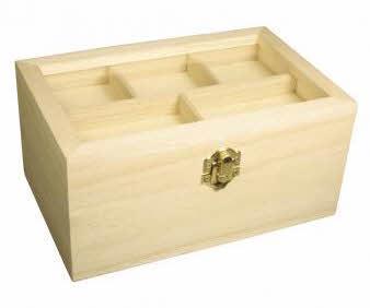 Bauletto leg.c.coperchio deco FSC Mix Cr20x13x9,5cm, 5 scomparti nel coperchio