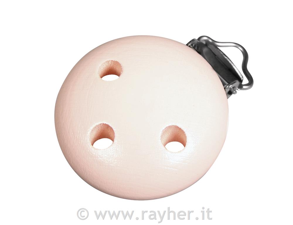 Wooden Clip FSC 100%, 37mm o, baby pink,