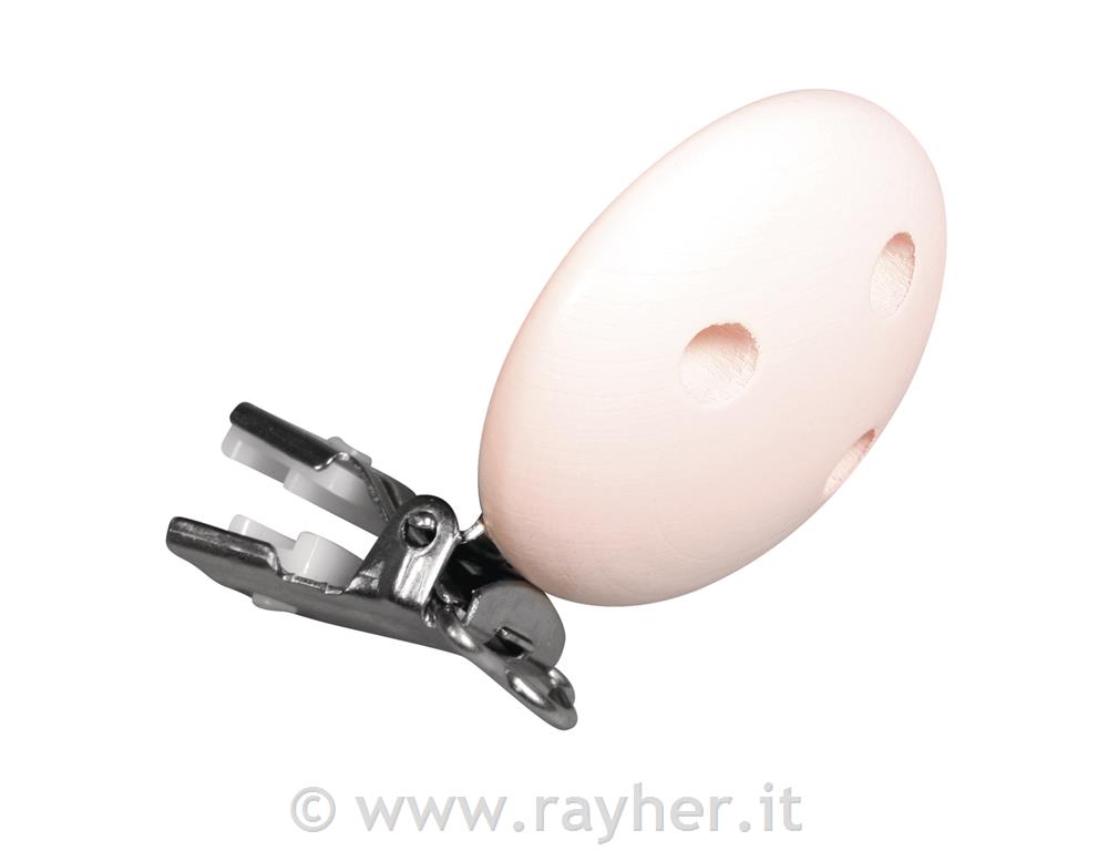 Wooden Clip FSC 100%, 37mm o, baby pink,