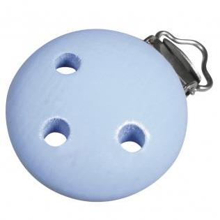 Lesena sponka za dudo, 37mm, baby modra, 1 kos