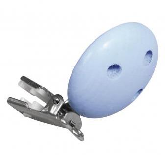 Lesena sponka za dudo, 37mm, baby modra, 1 kos