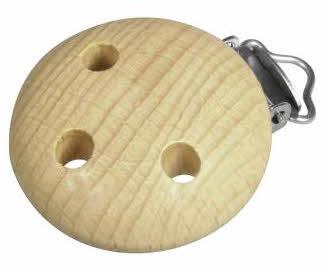 Lesena sponka za dudo, 37mm o, natural, 1 kos