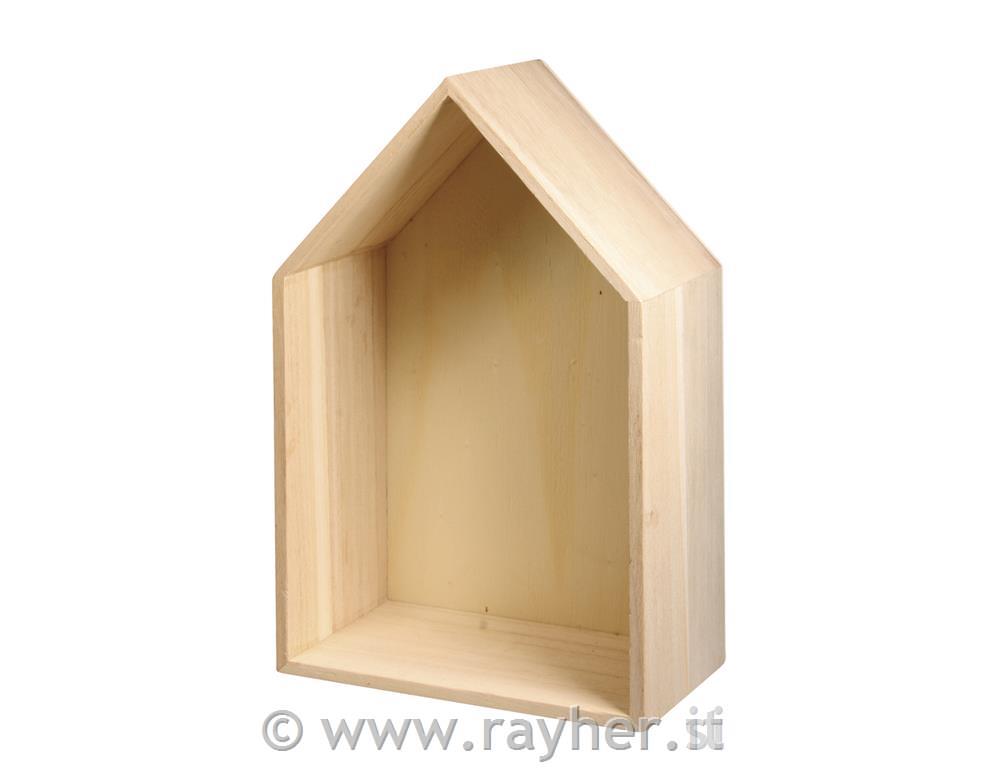 Cornice legno casa FSC Mix Credit24x16x8cm, con gancio