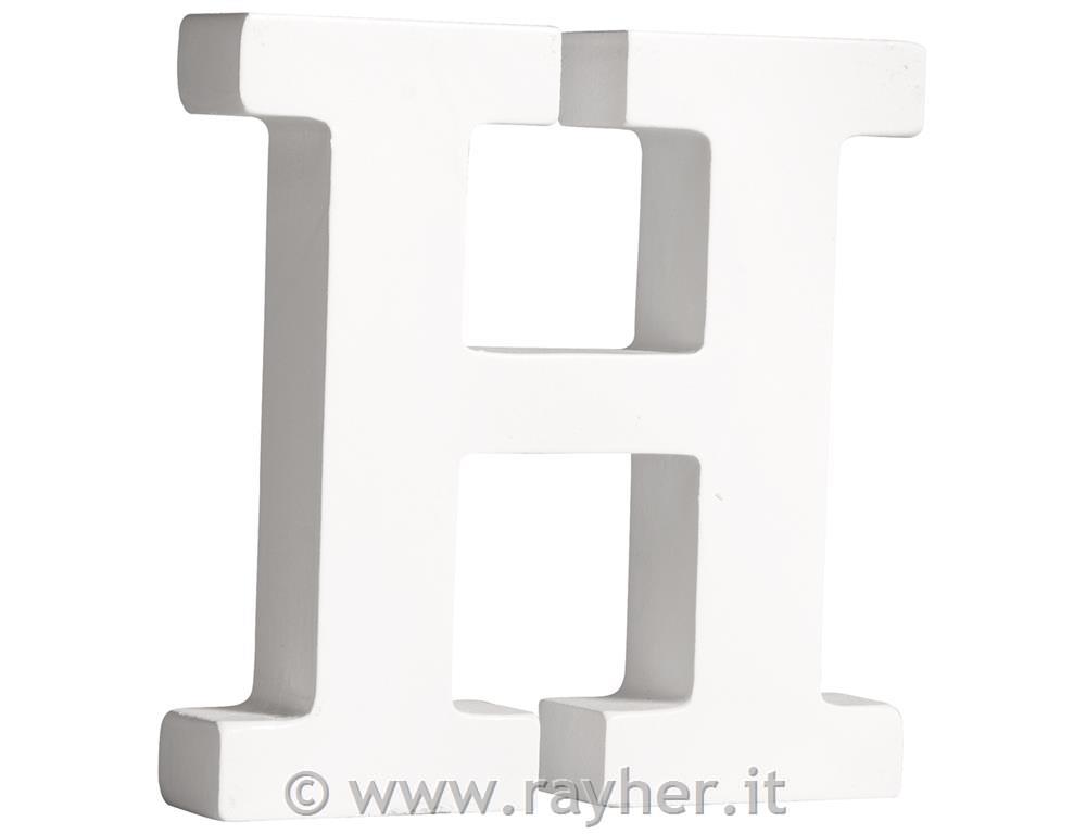 MDF lettera "H" , bianco11cm, spessore 2cm