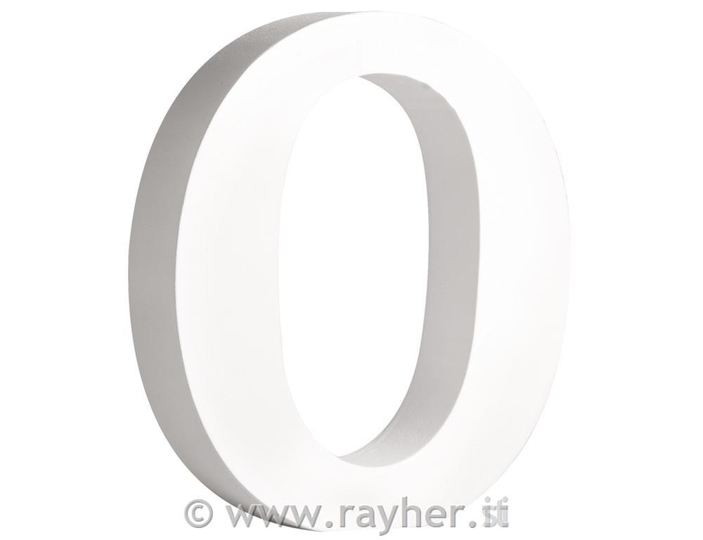 MDF lettera "O" , bianco11cm, spessore 2cm