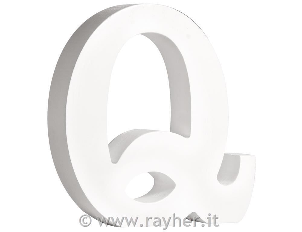 MDF lettera "Q" , bianco11cm, spessore 2cm
