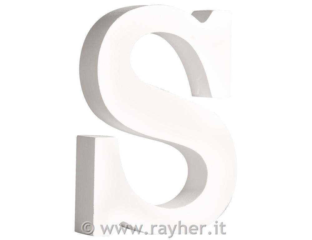 Črka lesena "S" , bela, 11cm, 2cm