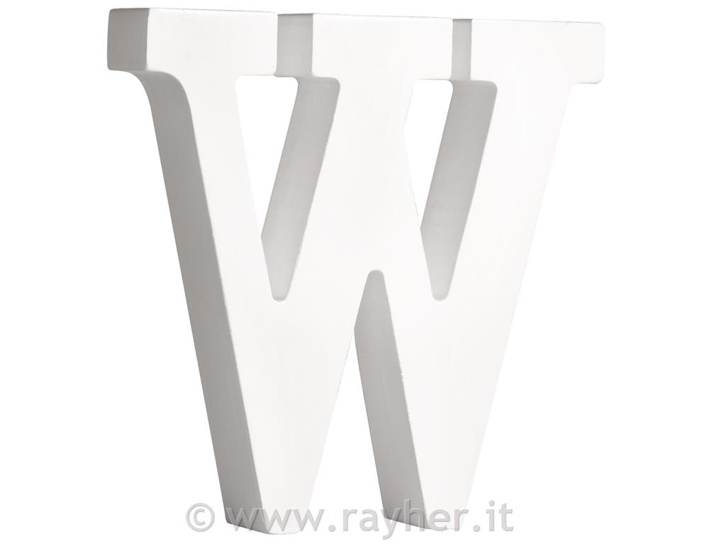 Črka lesena "W" , bela, 11cm, 2cm