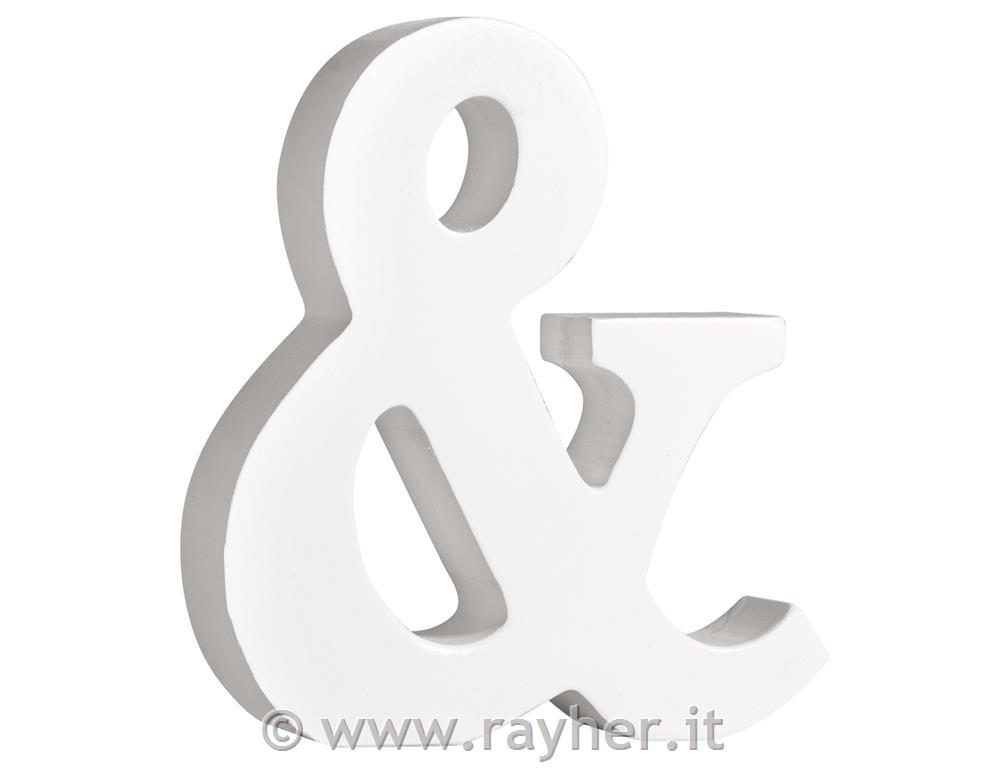 MDF signs "&" , white, 11cm, 2cm