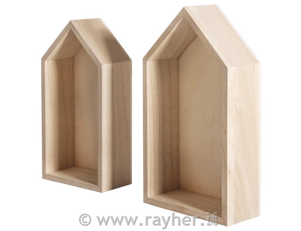 Cornice legno case, FSC Mix Credit17x9x4cm+15x7,5x4cm