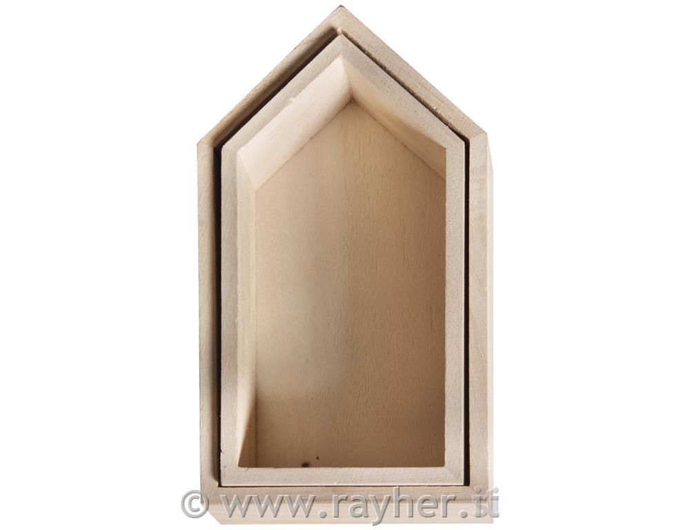 Cornice legno case, FSC Mix Credit17x9x4cm+15x7,5x4cm