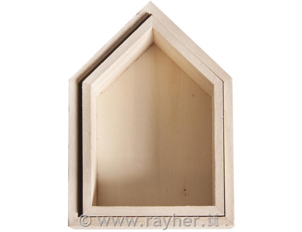 Cornice legno case, FSC Mix Credit14x10x4cm+12,5x8,5x4cm