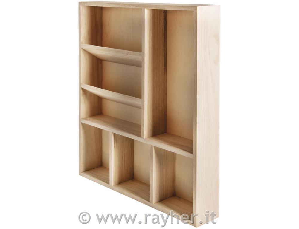 Lesena škatla z razdelki 30x38x5.2cm