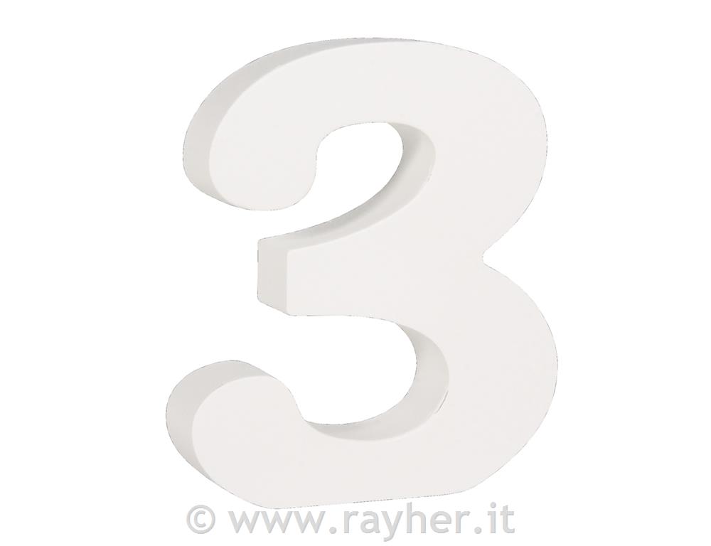 Številka lesena "3" 11cm, 2 cm