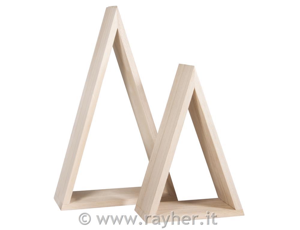 Cornice di legno, triangolo, FSC Mix Cre12x6,5x18cm+ 15x7x25cm, busta 2pz