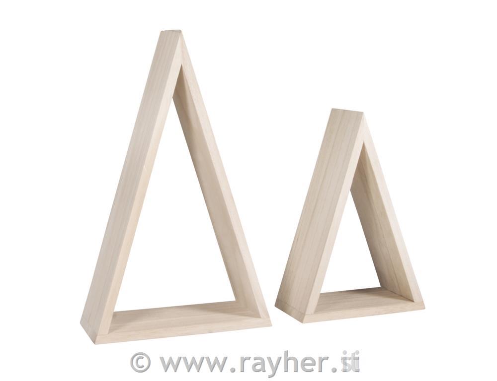 Cornice di legno, triangolo, FSC Mix Cre12x6,5x18cm+ 15x7x25cm, busta 2pz
