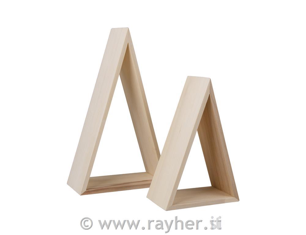 Cornice di legno, triangolo, FSC Mix Cre12x6,5x18cm+ 15x7x25cm, busta 2pz