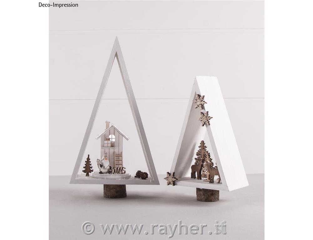 Cornice di legno, triangolo, FSC Mix Cre12x6,5x18cm+ 15x7x25cm, busta 2pz