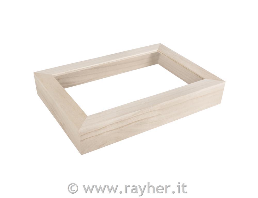 Wood.frame w. acryl.glass,FSC mix Credit, 30x21x5cm