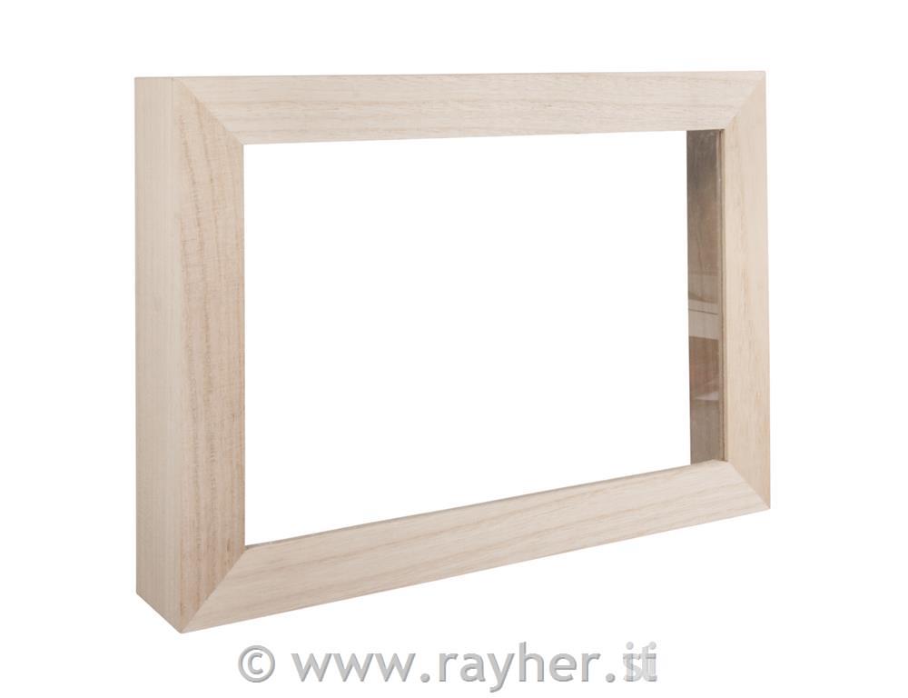 Wood.frame w. acryl.glass,FSC mix Credit, 30x21x5cm