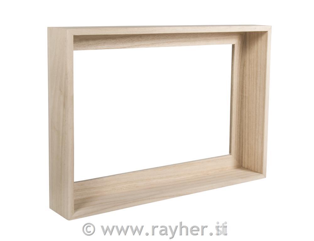 Wood.frame w. acryl.glass,FSC mix Credit, 30x21x5cm