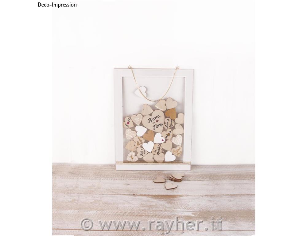 Lesena srca, set 31, 1 x 8cm + 30 x 4cm