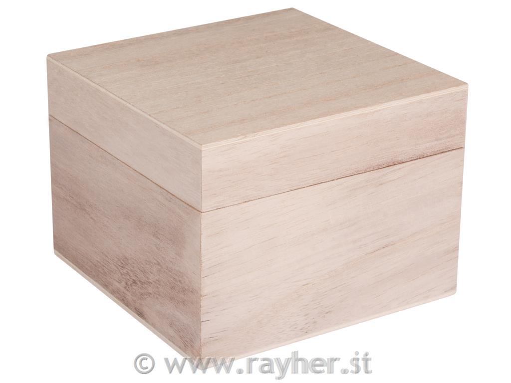 Box-legno con coperchio, FSCMixCredit, 12x12x9cm