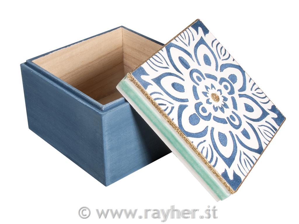 Box-legno con coperchio, FSCMixCredit, 12x12x9cm