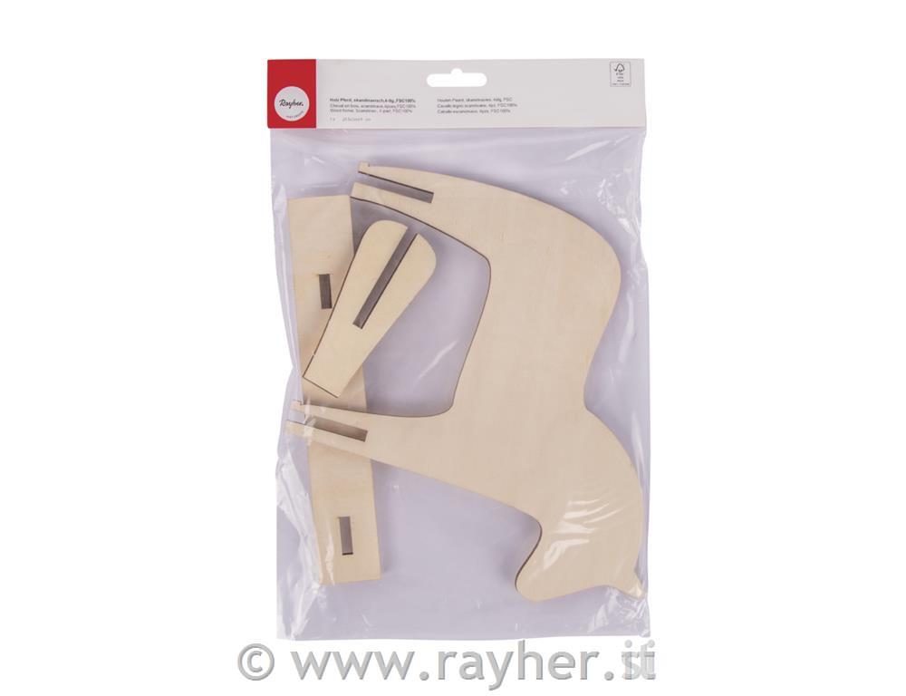 Cavallo legno scandivane, 4pz, FSC100%,