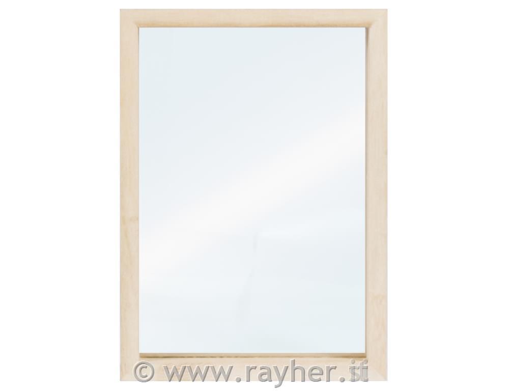 Wooden frame to set, FSC Mix Credit, natural, 11.5x16x3.5cm, with double acryl.s