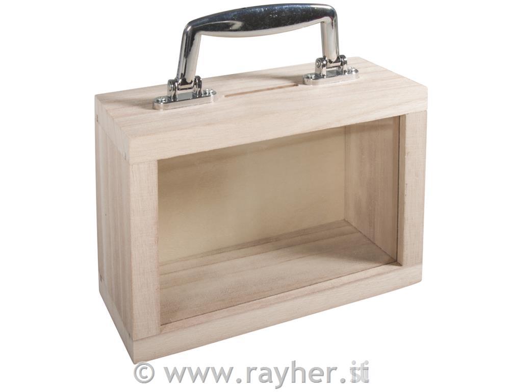 Lesen kovček z odprtino, natur, 18x8x13cm