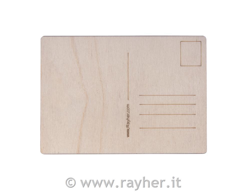 Cartolina postale legno, FSC100%, naturale, 14,8x10,5x0,3cm, bus.blis. 2pz