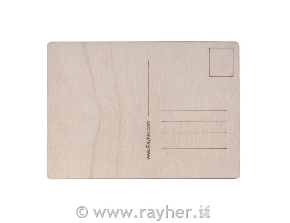 Cartolina postale legno, FSC100%, naturale, 14,8x10,5x0,3cm, bus.blis. 2pz